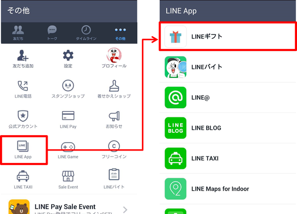 LINEギフトの送り方