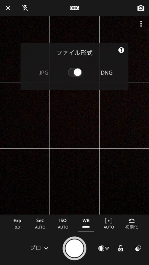 撮影はDNGを使用